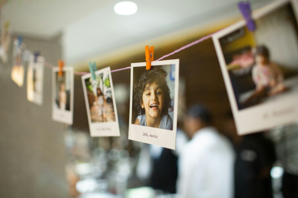 String of polaroid photos